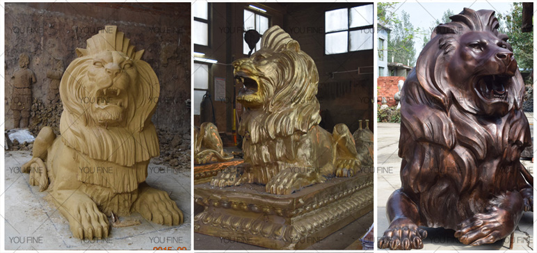 Outdoor lion statue