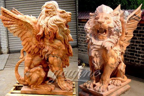 Classic Flying with Marble Lion Statues for sale