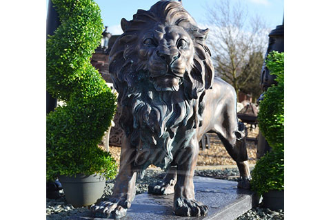 Outdoor garden decoration metal sculptures large bronze lions statues for sale